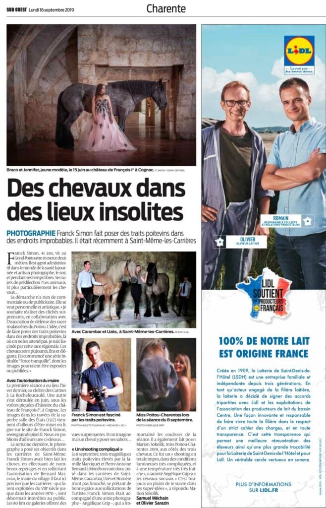 Presse - Sud Ouest - Série photo - La belle et le poitevin - grain de Pixel - photographe professionnel à Angoulême - Franck Simon