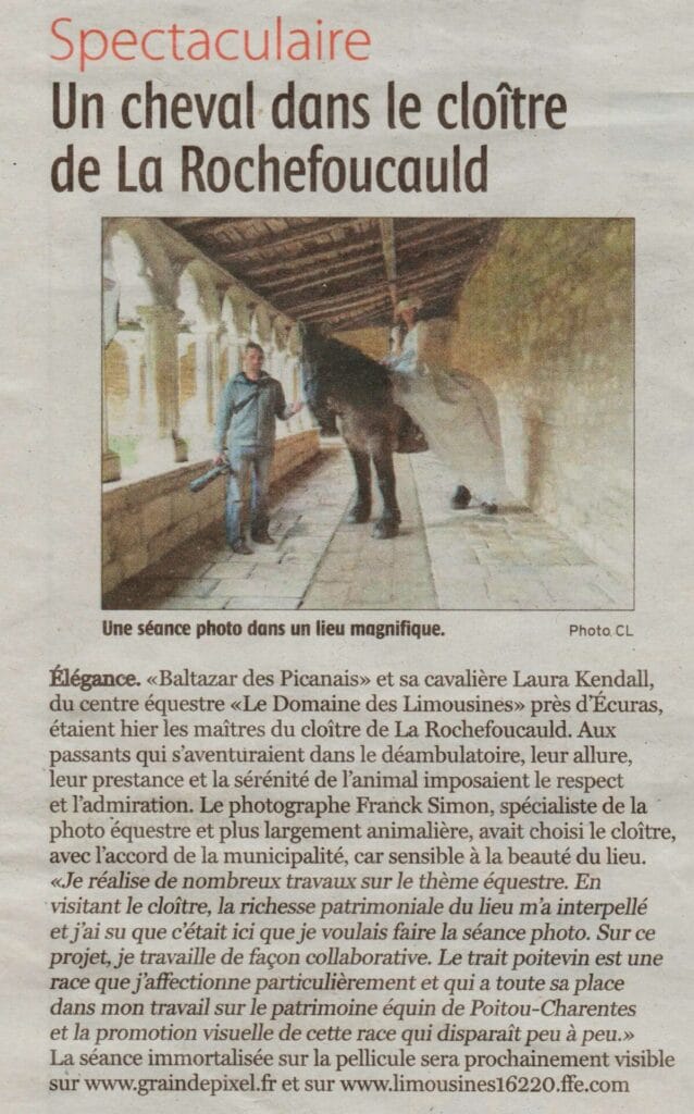Presse è Sud Ouest - Série photo - Cloitre de la Rochefoucauld - Traits poitevins - grain de Pixel - photographe professionnel à Angoulême - Franck Simon