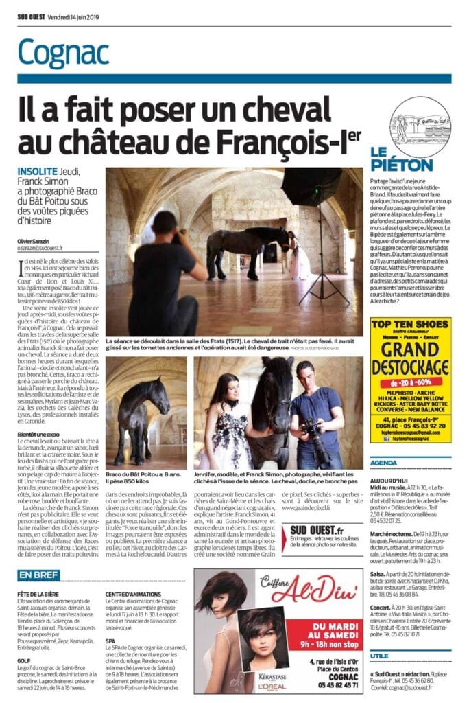 Presse è Sud Ouest - Série photo - La belle et le poitevin - grain de Pixel - photographe professionnel à Angoulême - Franck Simon